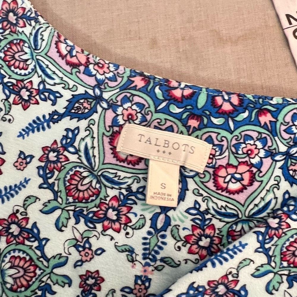 Talbots sleeveless paisley floral jersey maxi dress size small - Picture 7 of 10
